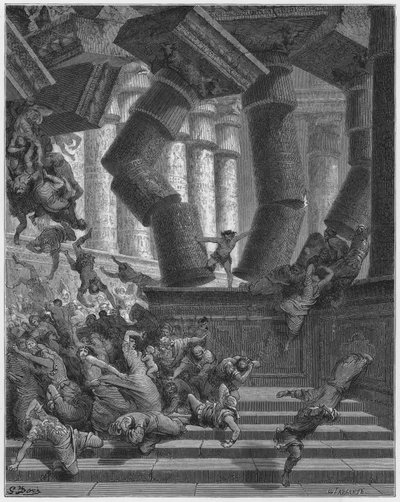 Biblia de Gustave Doré: La muerte de Sansón de Gustave Dore