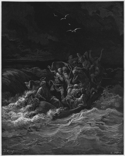 Biblia de Gustave Doré: Jesús calmando la tempestad de Gustave Dore