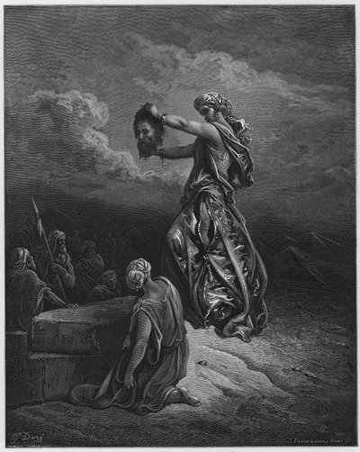 Biblia de Gustave Doré: Judit mostrando la cabeza de Holofernes de Gustave Dore