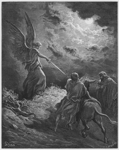 Biblia de Gustave Doré: El ángel apareciendo a Balaam de Gustave Dore