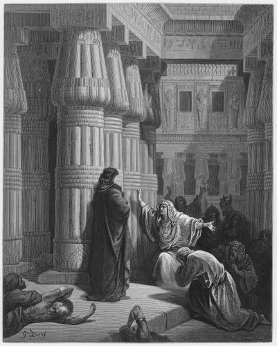 Biblia de Gustave Doré: Los egipcios instan a Moisés a partir de Gustave Dore