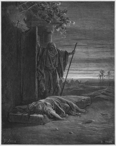 El levita encontrando el cadáver de la mujer de Gustave Dore