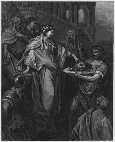 La hija de Herodes recibiendo la cabeza de Juan el Bautista de Gustave Dore