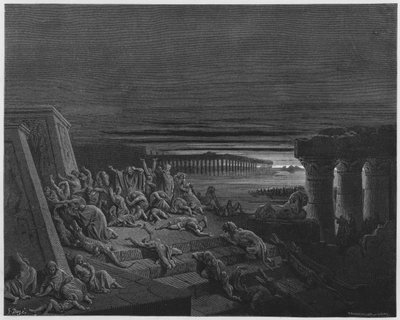 Biblia de Gustave Doré: La plaga de la oscuridad de Gustave Dore