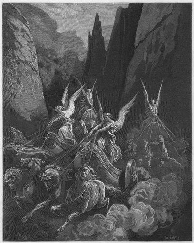 Biblia de Gustave Doré: La visión de los cuatro carros de Gustave Dore