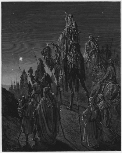 Los sabios guiados por la estrella de Gustave Dore