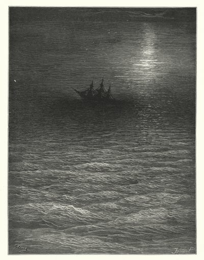 Ilustración de Gustave Dore para Rime of the Ancient Mariner de Coleridge (grabado) de Gustave Dore