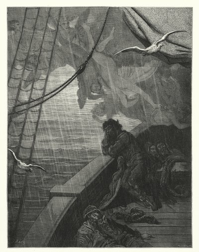 Ilustración de Gustave Dore para Rime of the Ancient Mariner de Coleridge (grabado) de Gustave Dore