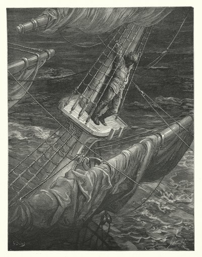 Ilustración de Gustave Dore para Rime of the Ancient Mariner de Coleridge (grabado) de Gustave Dore