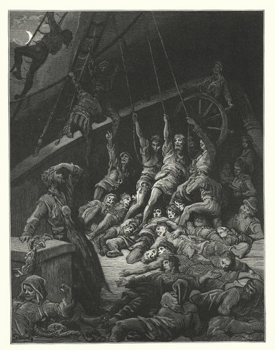 Ilustración de Gustave Dore para Rime of the Ancient Mariner de Coleridge (grabado) de Gustave Dore