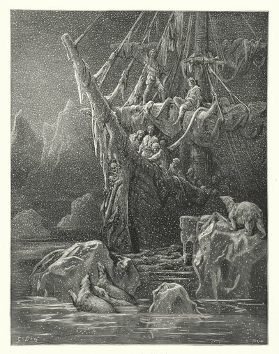 Ilustración de Gustave Dore para Rime of the Ancient Mariner de Coleridge (grabado) de Gustave Dore