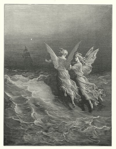 Ilustración de Gustave Dore para Rime of the Ancient Mariner de Coleridge (grabado) de Gustave Dore