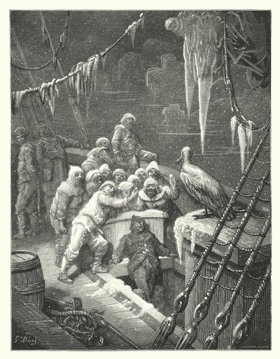 Ilustración de Gustave Dore para Rime of the Ancient Mariner de Coleridge (grabado) de Gustave Dore