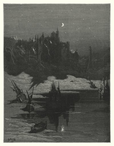 Ilustración de Gustave Dore para Rime of the Ancient Mariner de Coleridge (grabado) de Gustave Dore