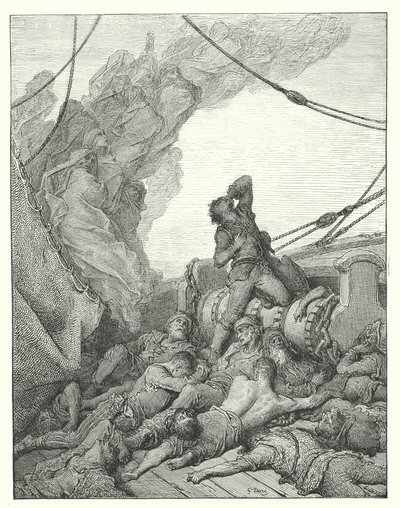 Ilustración de Gustave Dore para Rime of the Ancient Mariner de Coleridge (grabado) de Gustave Dore