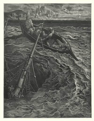 Ilustración de Gustave Dore para Rime of the Ancient Mariner de Coleridge (grabado) de Gustave Dore