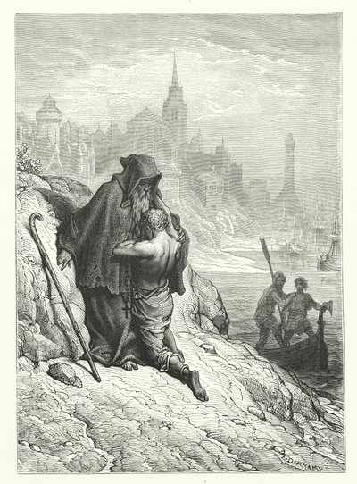 Ilustración de Gustave Dore para Rime of the Ancient Mariner de Coleridge (grabado) de Gustave Dore