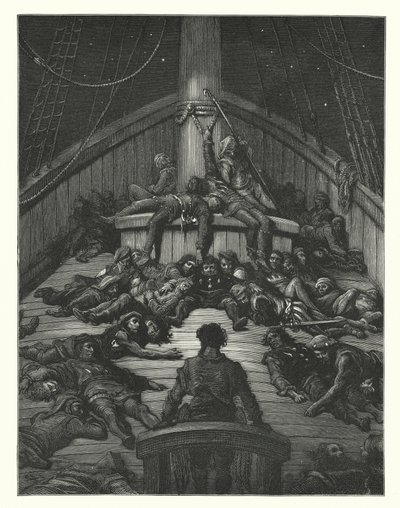Ilustración de Gustave Dore para Rime of the Ancient Mariner de Coleridge (grabado) de Gustave Dore
