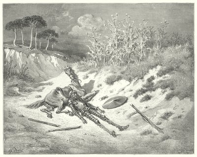 Don Quijote de Gustave Doré: "¡Ay! ¿dónde estás, querida dama, que no lamentas mi desgracia?" de Gustave Dore