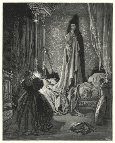Don Quijote de Gustave Doré: "¡Dios mío! exclamó ella, ¿qué es esto?" (grabado) de Gustave Dore