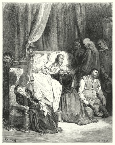 Don Quijote de Gustave Doré: Muerte de Don Quijote de Gustave Dore