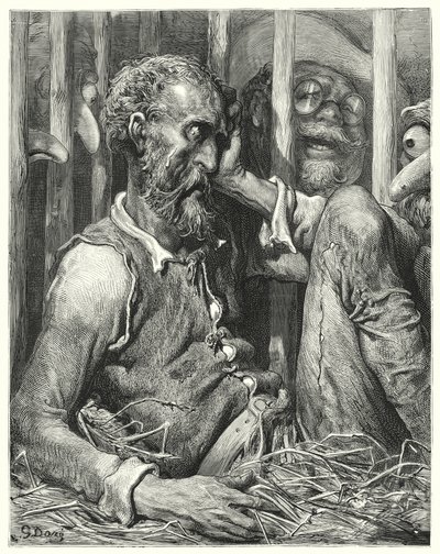 Don Quijote de Gustave Doré: "Don Quijote no estaba tan asombrado por su encantamiento como por la manera en que ocurrió" de Gustave Dore