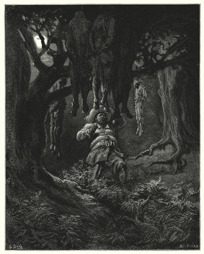 Don Quijote de Gustave Doré: "Llamó a Don Quijote para pedir ayuda" de Gustave Dore