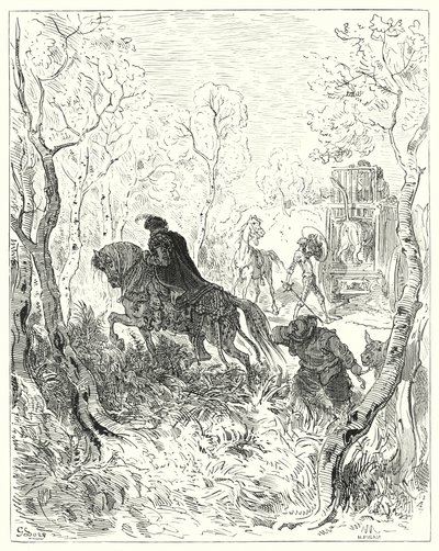 Don Quijote de Gustave Doré: "Se apostó justo frente a la puerta de la jaula" de Gustave Dore