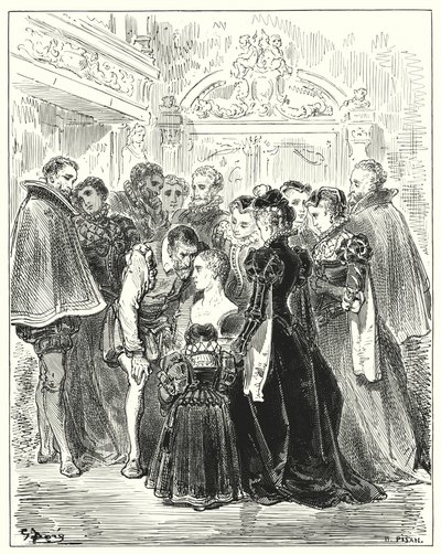 Don Quijote de Gustave Doré: "Dime, oráculo," dijo él, "¿lo que conté de mis aventuras en la cueva de Montesinos fue un sueño o realidad?" de Gustave Dore