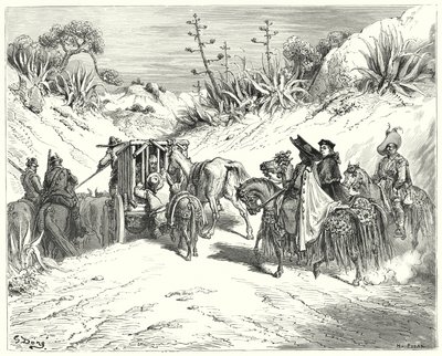 Don Quijote de Gustave Doré: "El cura estaba muy atento y lo consideraba un hombre de juicio sano" de Gustave Dore
