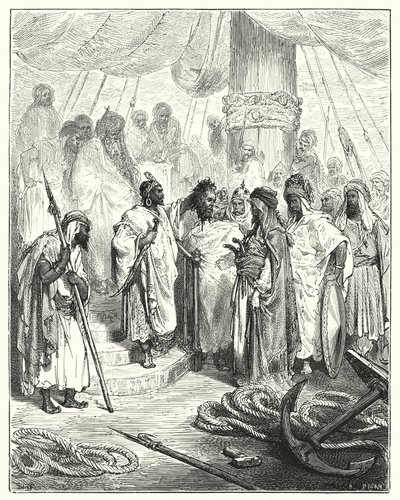 Don Quijote de Gustave Doré: "Le cortaron la cabeza y la llevaron al general turco" de Gustave Dore