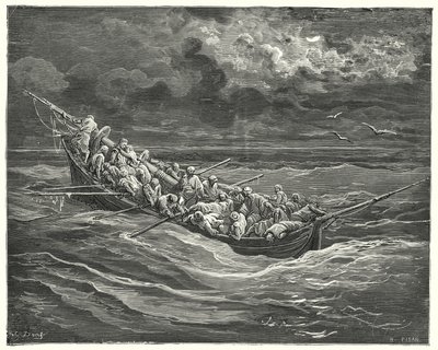 Don Quijote de Gustave Doré: "Zoraida todo este tiempo escondió su rostro para no ver a su padre" (grabado) de Gustave Dore