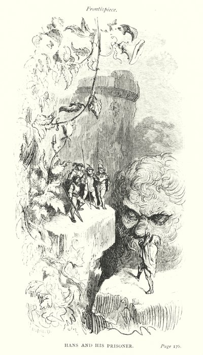 Hans y su prisionero (grabado) de Gustave Dore