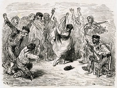 Ilustración de "Voyage en Espagne" escrito por Charles Davillier y publicado en 1866 (grabado) de Gustave Dore