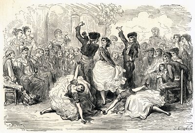 Ilustración de "Voyage en Espagne" escrito por Charles Davillier y publicado en 1866 (grabado) de Gustave Dore