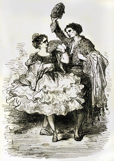Ilustración de "Voyage en Espagne" escrito por Charles Davillier y publicado en 1866 (grabado) de Gustave Dore