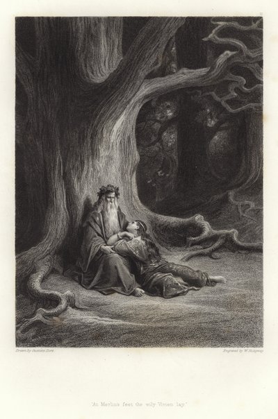 Ilustración para Vivien de Alfred Tennyson de Gustave Dore