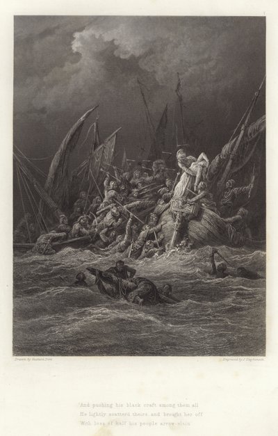 Ilustración para Vivien de Alfred Tennyson de Gustave Dore