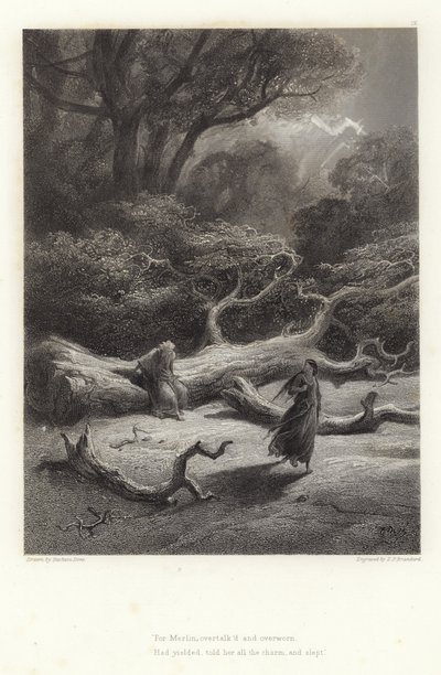 Ilustración para Vivien de Alfred Tennyson de Gustave Dore