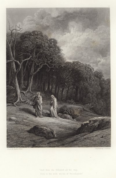 Ilustración para Vivien de Alfred Tennyson de Gustave Dore