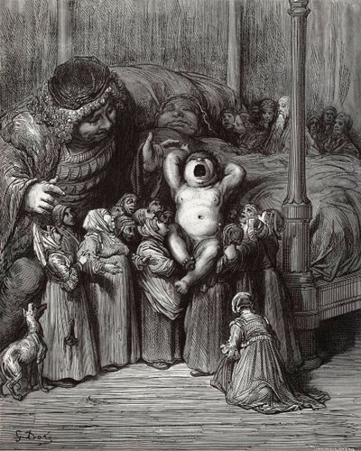Ilustración del libro Gargantúa y Pantagruel de Rabelais de Gustave Dore