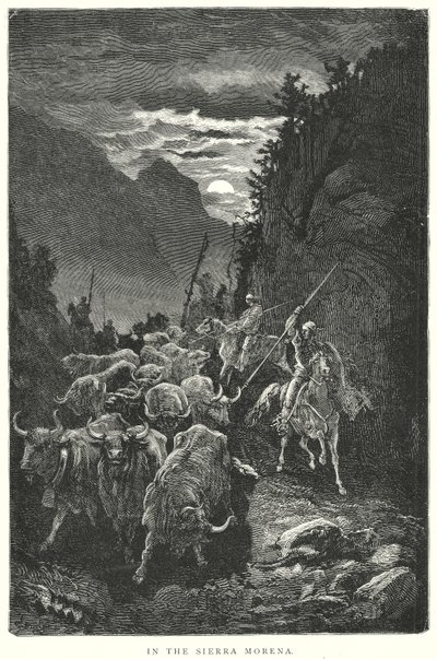 En Sierra Morena (grabado) de Gustave Dore