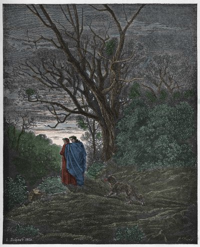Infierno, Canto 1: Aparece la loba, ilustración de "La Divina Comedia" por Dante Alighieri, 1885 de Gustave Dore