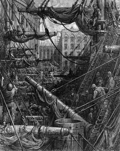 Dentro de los muelles de Gustave Dore