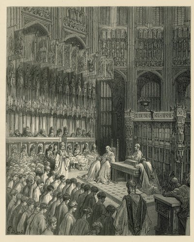 Vista interior de la Abadía de Westminster de Gustave Dore