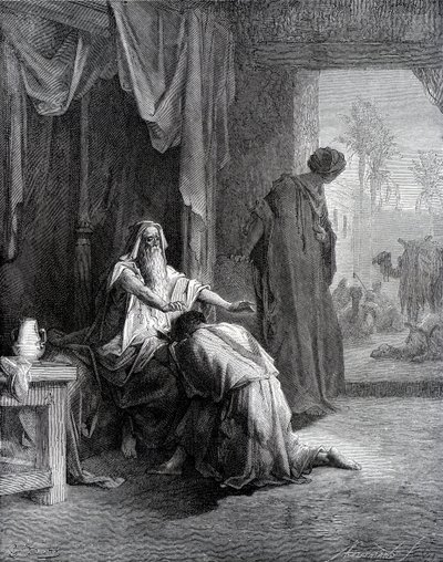 Isaac bendice a Jacob de Gustave Dore