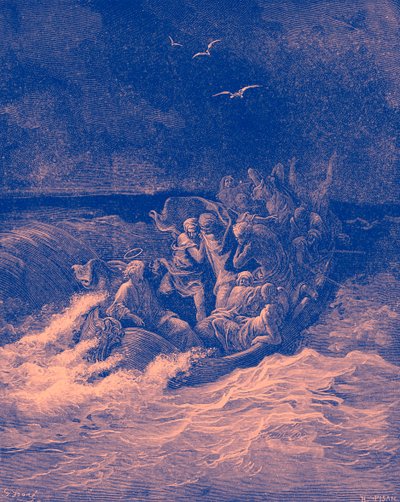 Jesús calma la tormenta - Biblia de Gustave Dore