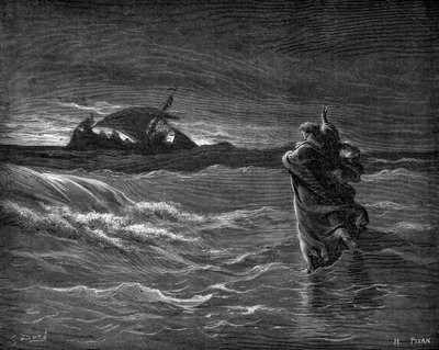Jesús camina sobre el agua de Gustave Dore