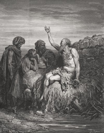 Job y sus amigos, Job 6:1-4, ilustración de 