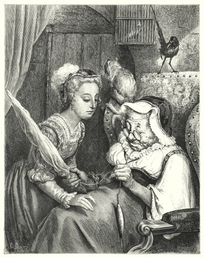 La Bella Durmiente (grabado) de Gustave Dore